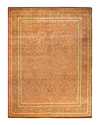 Traditional Mogul Orange Wool Area Rug 8' 2" x 10' 8" - Solo Rugs