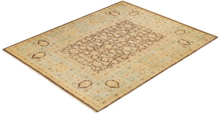 Traditional Mogul Brown Wool Area Rug 8' 4" x 10' 5" - Solo Rugs