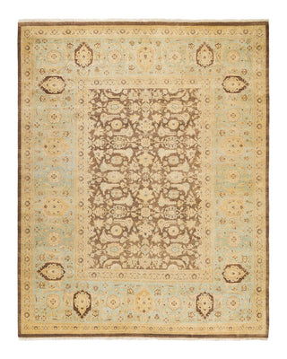 Traditional Mogul Brown Wool Area Rug 8' 4" x 10' 5" - Solo Rugs