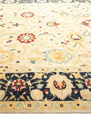 Traditional Mogul Ivory Wool Area Rug 8' 0" x 10' 1" - Solo Rugs