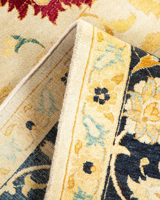 Traditional Mogul Ivory Wool Area Rug 8' 0" x 10' 1" - Solo Rugs
