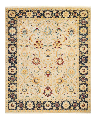 Traditional Mogul Ivory Wool Area Rug 8' 0" x 10' 1" - Solo Rugs