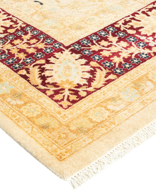 Traditional Mogul Ivory Wool Area Rug 8' 2" x 10' 7" - Solo Rugs