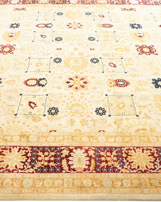 Traditional Mogul Ivory Wool Area Rug 8' 2" x 10' 7" - Solo Rugs