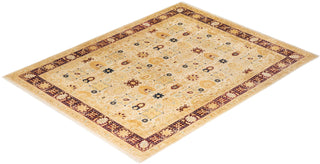 Traditional Mogul Ivory Wool Area Rug 8' 2" x 10' 7" - Solo Rugs