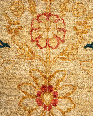 Traditional Mogul Ivory Wool Area Rug 8' 3" x 10' 1" - Solo Rugs