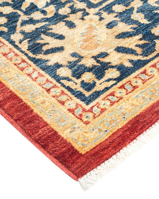 Contemporary Eclectic Orange Wool Area Rug 9' 1" x 11' 9" - Solo Rugs