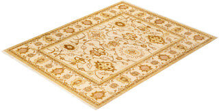 Contemporary Eclectic Ivory Wool Area Rug 8' 0" x 10' 4" - Solo Rugs