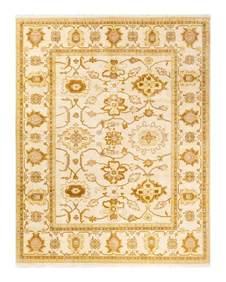 Contemporary Eclectic Ivory Wool Area Rug 8' 0" x 10' 4" - Solo Rugs