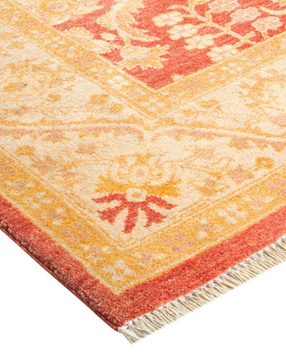 Contemporary Eclectic Orange Wool Area Rug 6' 1" x 8' 10" - Solo Rugs