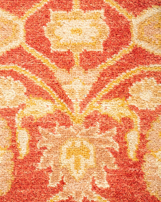 Contemporary Eclectic Orange Wool Area Rug 6' 1" x 8' 10" - Solo Rugs