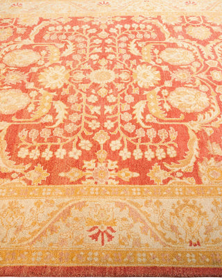 Contemporary Eclectic Orange Wool Area Rug 6' 1" x 8' 10" - Solo Rugs