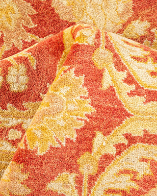 Contemporary Eclectic Orange Wool Area Rug 6' 1" x 8' 10" - Solo Rugs
