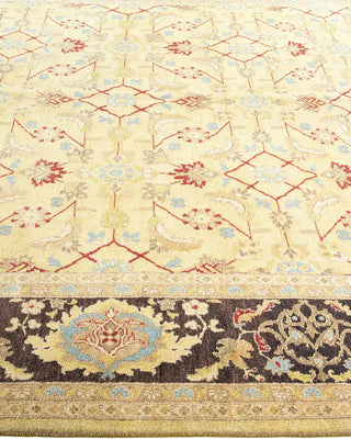 Contemporary Eclectic Green Wool Area Rug 10' 0" x 16' 0" - Solo Rugs