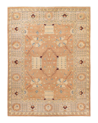 Contemporary Eclectic Brown Wool Area Rug 9' 1" x 11' 10" - Solo Rugs