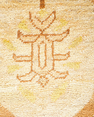 Contemporary Eclectic Ivory Wool Area Rug 9' 0" x 11' 9" - Solo Rugs