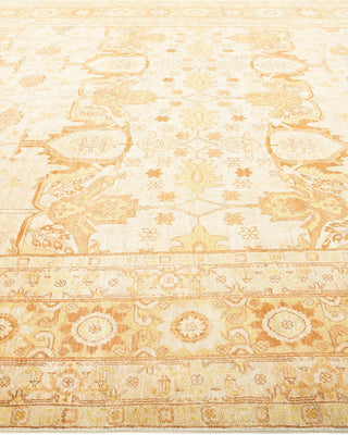 Contemporary Eclectic Ivory Wool Area Rug 9' 0" x 11' 9" - Solo Rugs