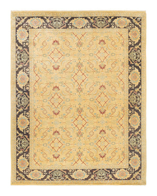 Contemporary Eclectic Green Wool Area Rug 9' 1" x 11' 9" - Solo Rugs