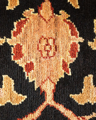 Contemporary Eclectic Black Wool Area Rug 9' 3" x 11' 9" - Solo Rugs