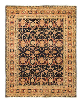 Contemporary Eclectic Black Wool Area Rug 9' 3" x 11' 9" - Solo Rugs