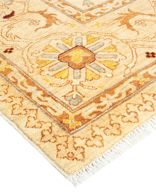 Contemporary Eclectic Ivory Wool Area Rug 9' 2" x 11' 9" - Solo Rugs
