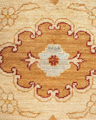 Contemporary Eclectic Ivory Wool Area Rug 9' 2" x 11' 9" - Solo Rugs