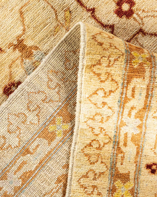 Contemporary Eclectic Ivory Wool Area Rug 9' 2" x 11' 9" - Solo Rugs