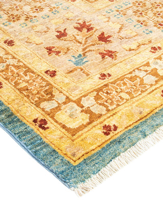 Contemporary Eclectic Light Blue Wool Area Rug 8' 10" x 11' 10" - Solo Rugs