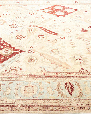 Traditional Mogul Ivory Wool Area Rug 8' 4" x 10' 6" - Solo Rugs