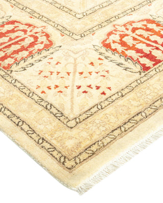 Traditional Mogul Ivory Wool Area Rug 8' 2" x 10' 4" - Solo Rugs