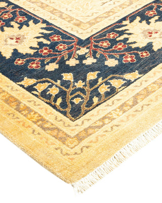 Traditional Mogul Yellow Wool Area Rug 8' 1" x 10' 1" - Solo Rugs