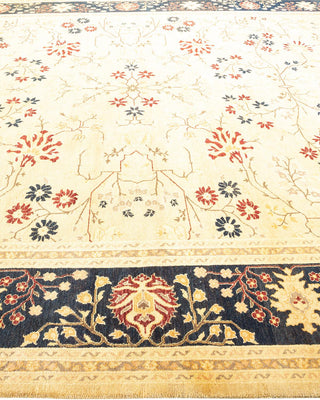 Traditional Mogul Yellow Wool Area Rug 8' 1" x 10' 1" - Solo Rugs