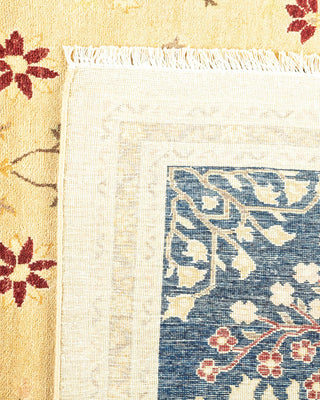 Traditional Mogul Yellow Wool Area Rug 8' 1" x 10' 1" - Solo Rugs