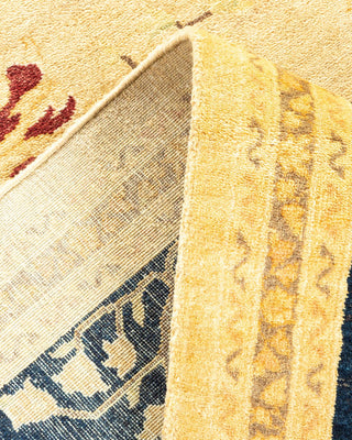 Traditional Mogul Yellow Wool Area Rug 8' 1" x 10' 1" - Solo Rugs