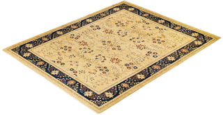 Traditional Mogul Yellow Wool Area Rug 8' 1" x 10' 1" - Solo Rugs