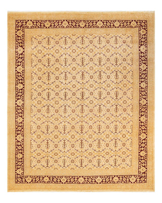 Traditional Mogul Ivory Wool Area Rug 8' 1" x 10' 0" - Solo Rugs