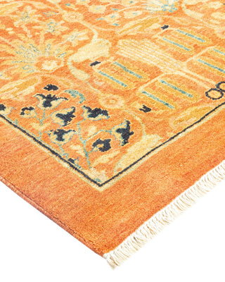 Traditional Mogul Orange Wool Area Rug 8' 2" x 10' 3" - Solo Rugs