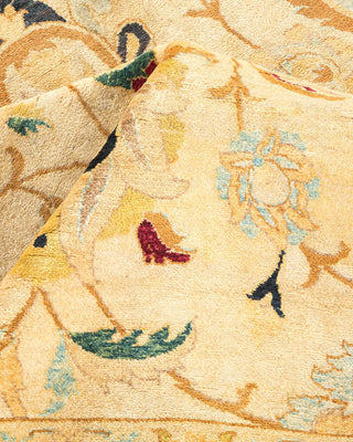 Traditional Mogul Ivory Wool Area Rug 7' 10" x 10' 3" - Solo Rugs