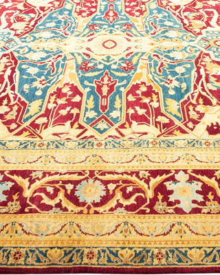 Traditional Mogul Red Wool Area Rug 7' 10" x 10' 1" - Solo Rugs