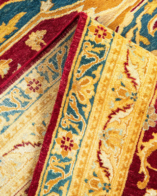 Traditional Mogul Red Wool Area Rug 7' 10" x 10' 1" - Solo Rugs