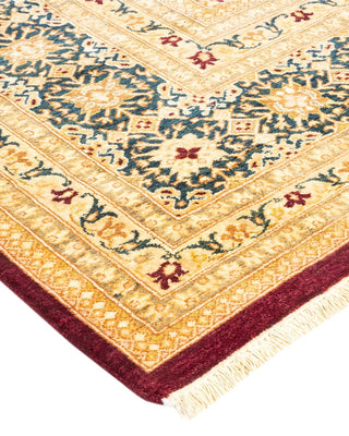 Traditional Mogul Red Wool Area Rug 8' 1" x 9' 10" - Solo Rugs