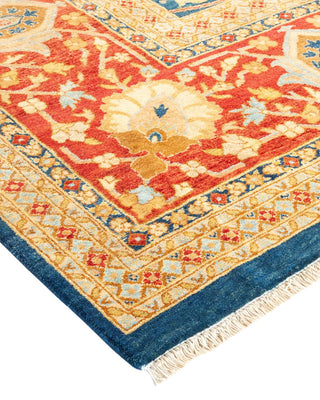 Traditional Mogul Blue Wool Area Rug 7' 10" x 10' 6" - Solo Rugs