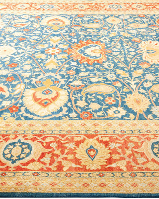 Traditional Mogul Blue Wool Area Rug 7' 10" x 10' 6" - Solo Rugs