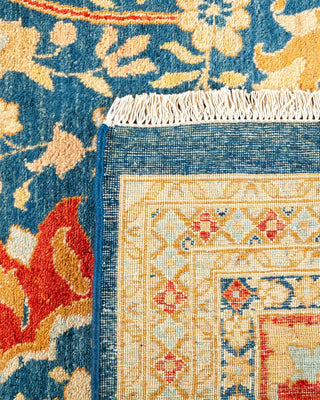 Traditional Mogul Blue Wool Area Rug 7' 10" x 10' 6" - Solo Rugs
