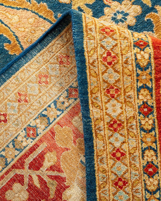 Traditional Mogul Blue Wool Area Rug 7' 10" x 10' 6" - Solo Rugs