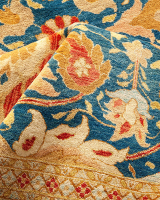 Traditional Mogul Blue Wool Area Rug 7' 10" x 10' 6" - Solo Rugs