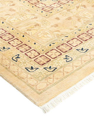 Traditional Mogul Ivory Wool Area Rug 8' 0" x 9' 5" - Solo Rugs