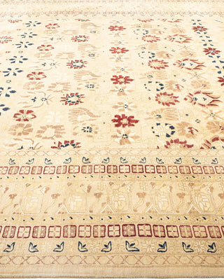 Traditional Mogul Ivory Wool Area Rug 8' 0" x 9' 5" - Solo Rugs