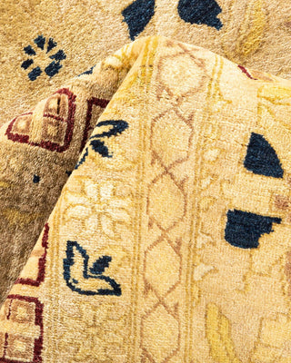 Traditional Mogul Ivory Wool Area Rug 8' 0" x 9' 5" - Solo Rugs
