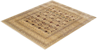 Traditional Mogul Ivory Wool Area Rug 8' 0" x 9' 5" - Solo Rugs